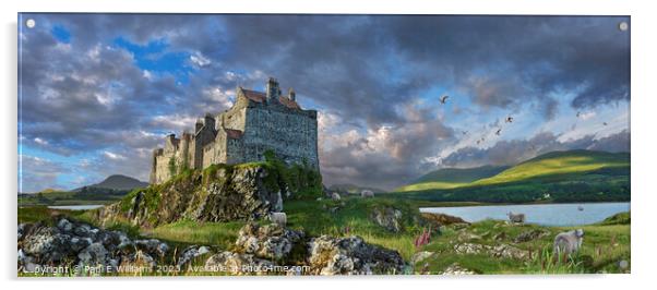 The Dramatic Wild Picturesque Duart Castle Isle of Mull Acrylic by Paul E Williams