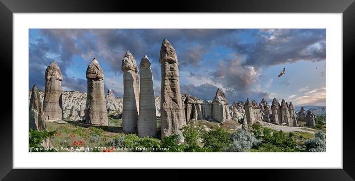 Spectacular Cappadocia Fairy Chimney Rock Formations in Summer Framed Mounted Print by Paul E Williams