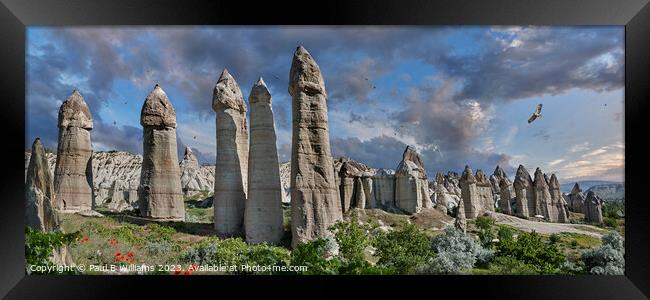 Spectacular Cappadocia Fairy Chimney Rock Formations in Summer Framed Print by Paul E Williams