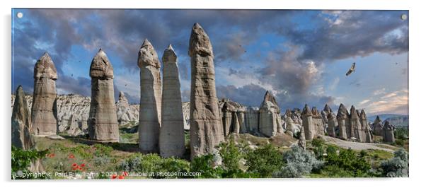Spectacular Cappadocia Fairy Chimney Rock Formations in Summer Acrylic by Paul E Williams