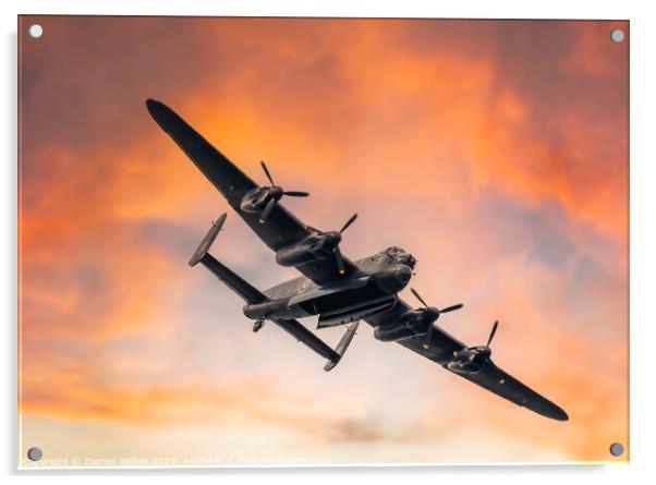  Avro Lancaster Bomber PA474 Sunset Acrylic by Darren Wilkes