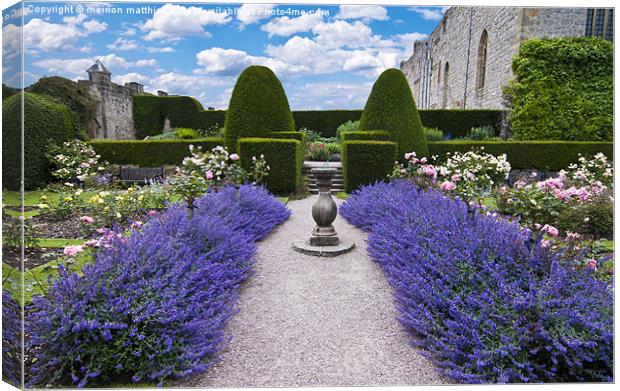 sundial with lavender Canvas Print by meirion matthias