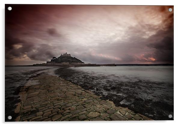 ST MICHAELS MOUNT SUNSET Acrylic by Anthony R Dudley (LRPS)