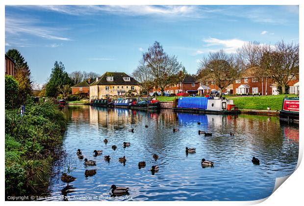 Serene Reflections on Hungerford Wharf Print by Ian Lewis