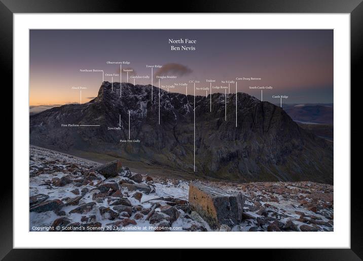 Ben Nevis North face Framed Mounted Print by Scotland's Scenery
