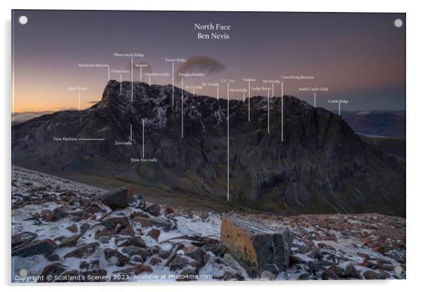 Ben Nevis North face Acrylic by Scotland's Scenery