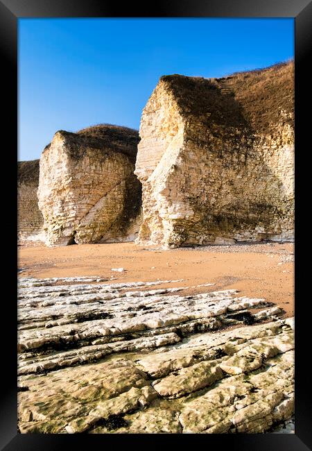 Flamborough Chalk Cliffs Framed Print by Tim Hill