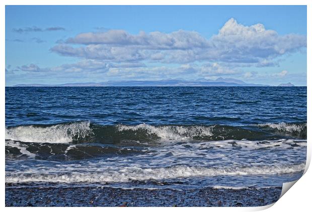 Ayrshire seascape taking in Arran Print by Allan Durward Photography