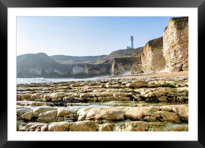 Majestic Lighthouse on Chalk Cliffs Framed Mounted Print by Tim Hill