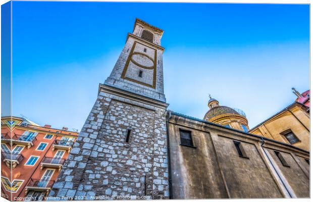 Steeple Dome Outside Cathedral Nice France Canvas Print by William Perry