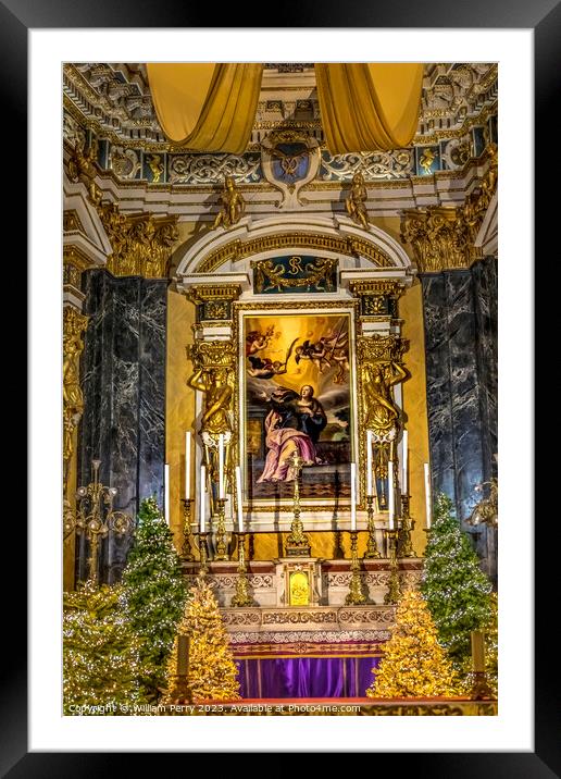 Basilica Altar Saint Reparata Painting Cathedral Nice France Framed Mounted Print by William Perry