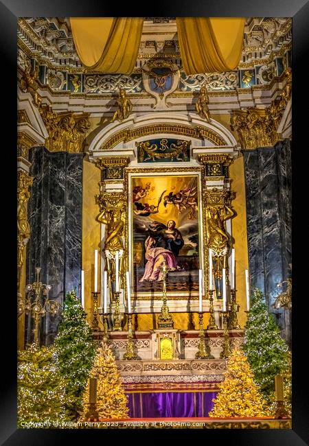 Basilica Altar Saint Reparata Painting Cathedral Nice France Framed Print by William Perry