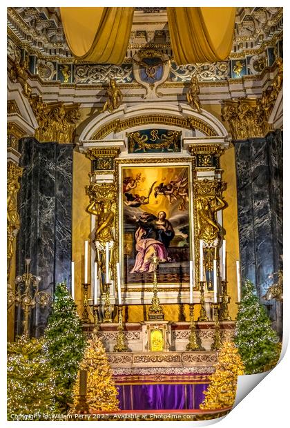 Basilica Altar Saint Reparata Painting Cathedral Nice France Print by William Perry