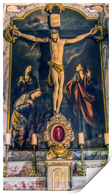 Chapel Lady Seven Sorrows Crucifixion Painting Cathedral Nice Fr Print by William Perry