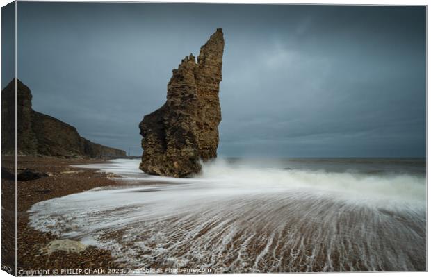 Seaham sea stack 885 Canvas Print by PHILIP CHALK