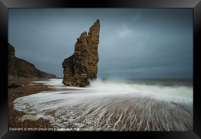 Seaham sea stack 885 Framed Print by PHILIP CHALK