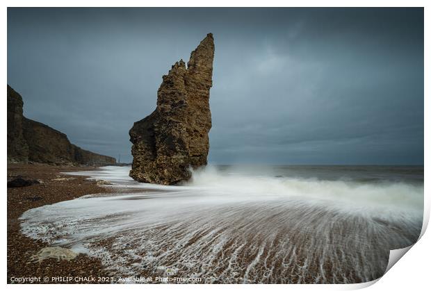 Seaham sea stack 885 Print by PHILIP CHALK