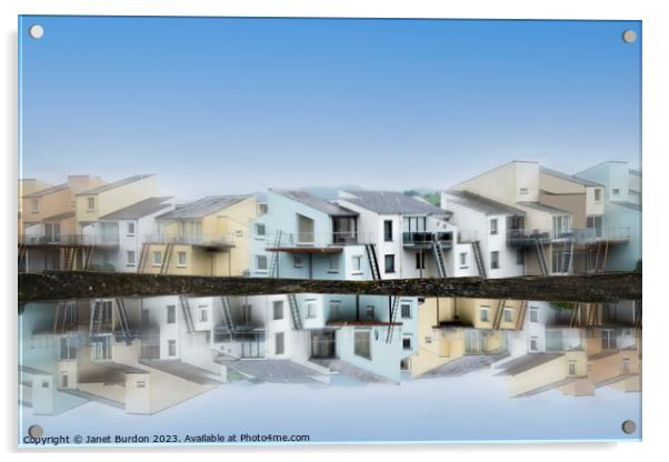 Porthmadog Reflection Acrylic by Janet Burdon