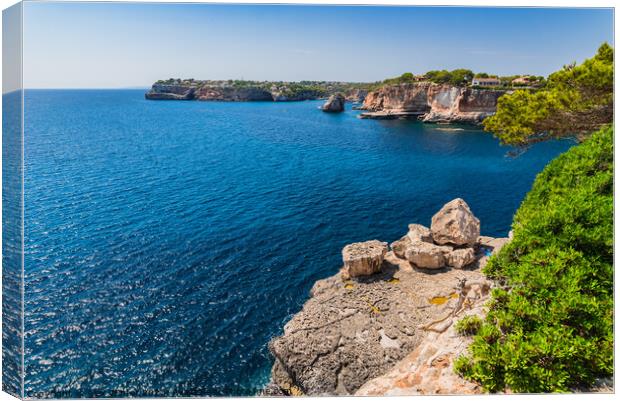Beautiful island scenery, rocky coast on Majorca Canvas Print by Alex Winter