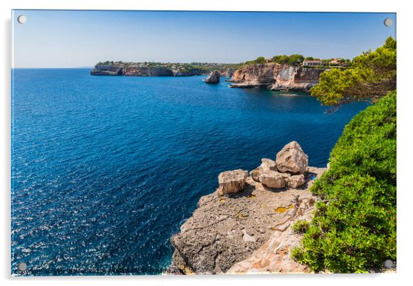 Beautiful island scenery, rocky coast on Majorca Acrylic by Alex Winter