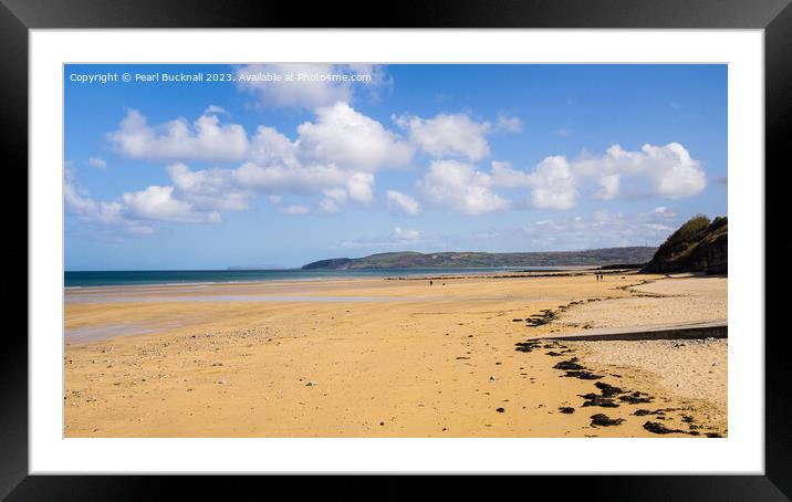 Quiet Anglesey Beach Wales Coast Pano Framed Mounted Print by Pearl Bucknall