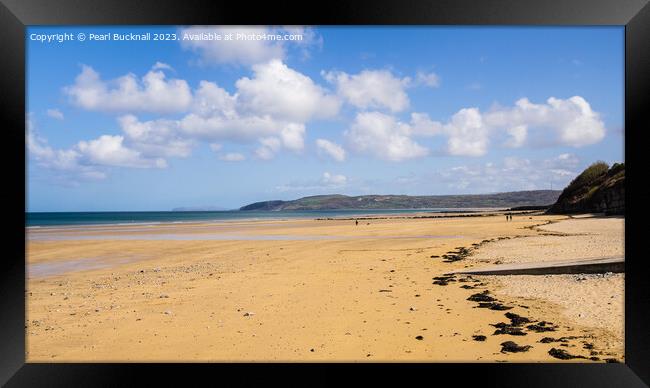 Quiet Anglesey Beach Wales Coast Pano Framed Print by Pearl Bucknall