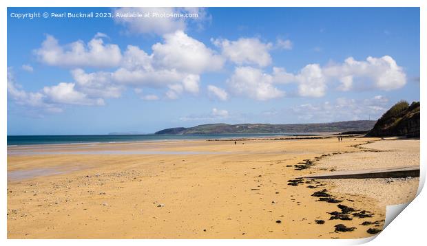 Quiet Anglesey Beach Wales Coast Pano Print by Pearl Bucknall