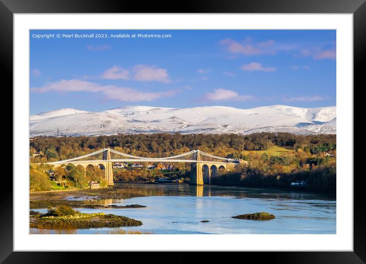 Magnificent Menai and Mountains from Anglesey Framed Mounted Print by Pearl Bucknall