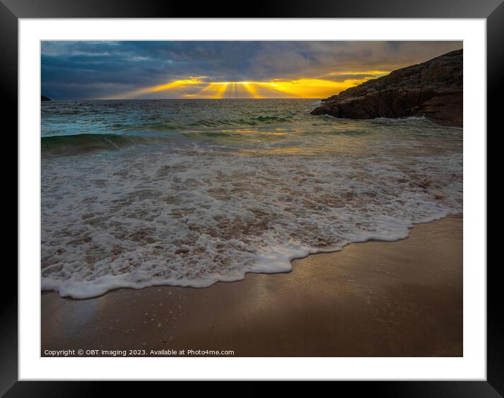 Achmelvich Bay Assynt Seaside Sunset   Framed Mounted Print by OBT imaging