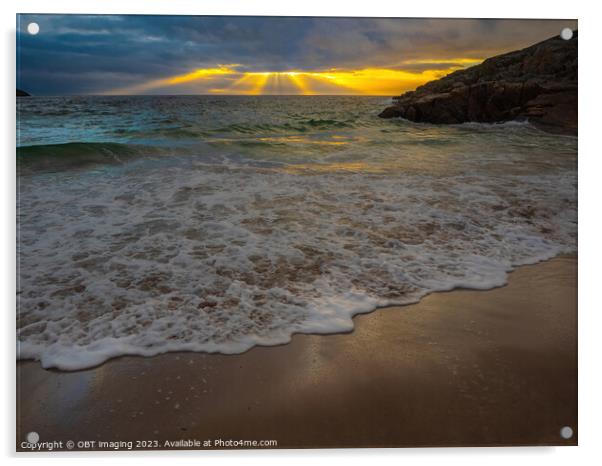 Achmelvich Bay Assynt Seaside Sunset   Acrylic by OBT imaging