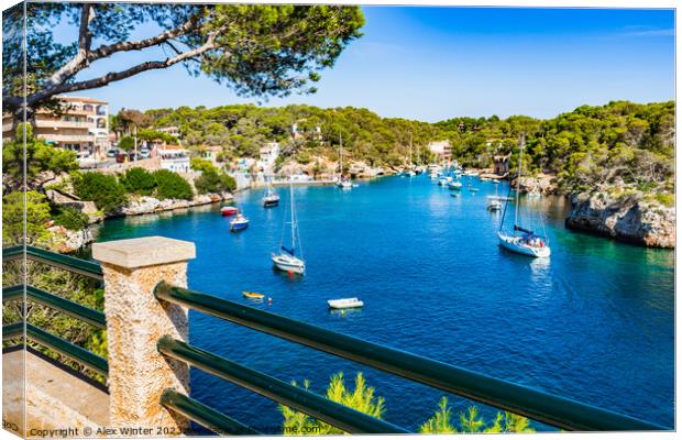 Fishing harbor at Cala Figuera bay Canvas Print by Alex Winter