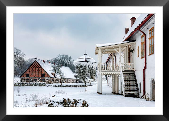 Hovdala Castle Buildings in Winter Framed Mounted Print by Antony McAulay