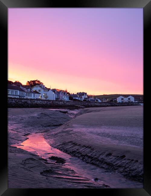 Instow sunrise at Low tide Framed Print by Tony Twyman