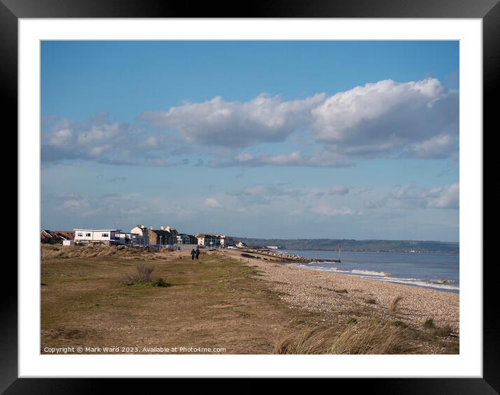Greatstone Beach in Kent. Framed Mounted Print by Mark Ward