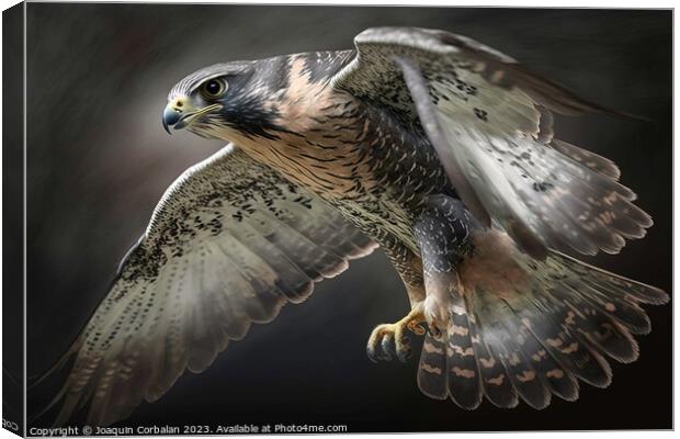 A mighty falcon in flight. AI generated. Canvas Print by Joaquin Corbalan