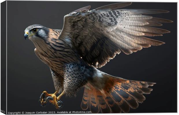 A mighty falcon in flight. AI generated. Canvas Print by Joaquin Corbalan