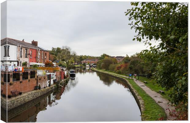 Looking up the canal towards Appleby Bridge Canvas Print by Jason Wells