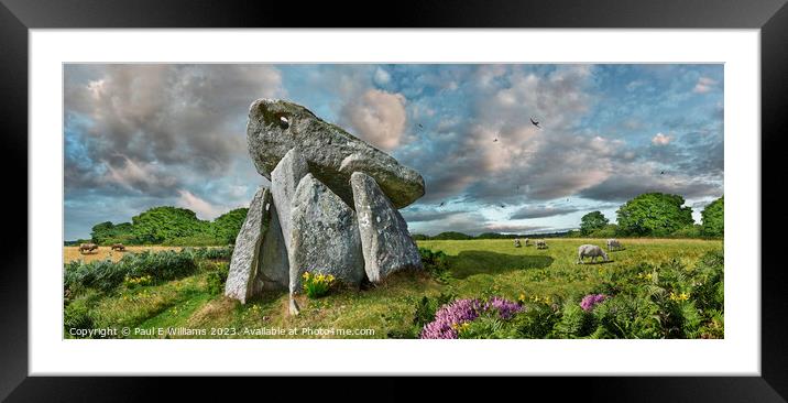 The Majestic Trethevy Quoit: A Glimpse into the St Framed Mounted Print by Paul E Williams