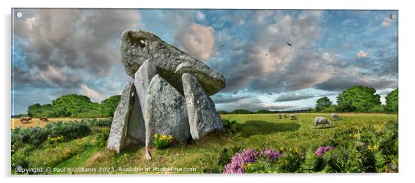 The Majestic Trethevy Quoit: A Glimpse into the St Acrylic by Paul E Williams