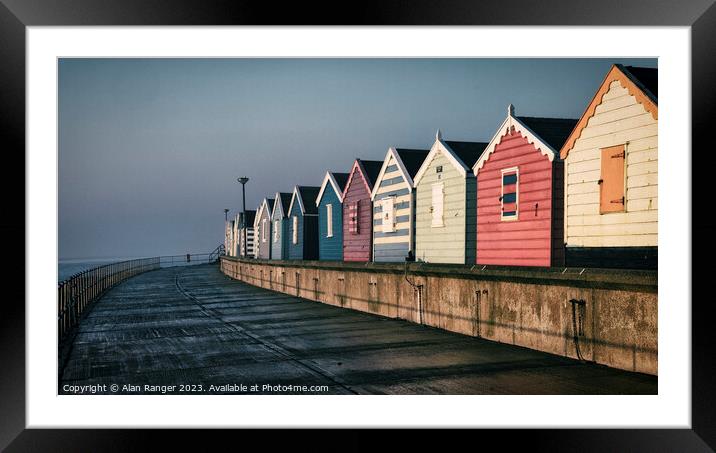 Southwold Beach Huts 3 Framed Mounted Print by Alan Ranger