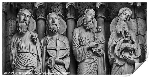 Enigmatic Gothic Statues of Chartres North Porch Print by Paul E Williams