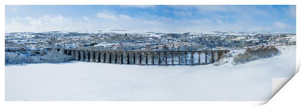 Penistone Viaduct Winter Snow Print by Apollo Aerial Photography