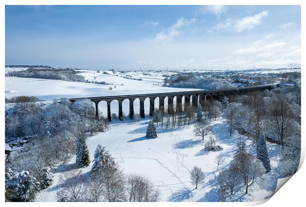 Penistone Viaduct Snow Print by Apollo Aerial Photography