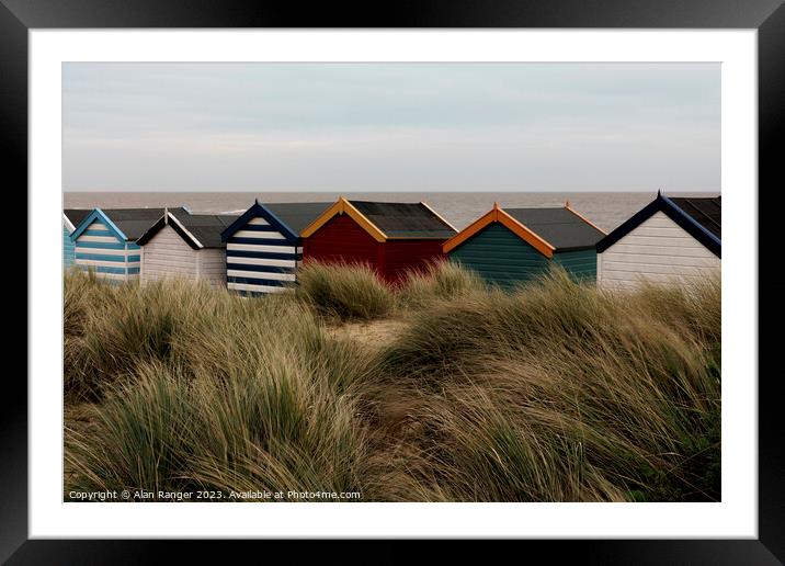 Southwold Beach Huts Framed Mounted Print by Alan Ranger