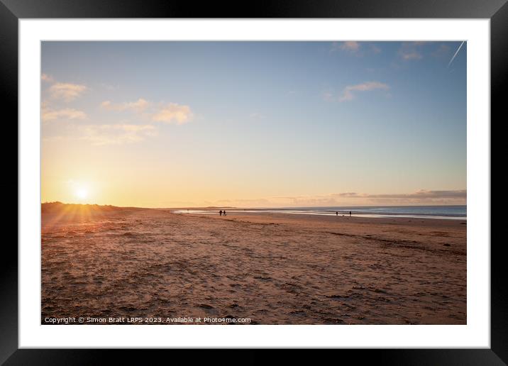 Brancaster Beach North Norfolk at sunset Framed Mounted Print by Simon Bratt LRPS