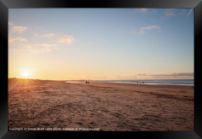 Brancaster Beach North Norfolk at sunset Framed Print by Simon Bratt LRPS