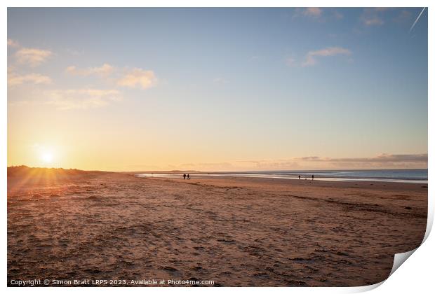 Brancaster Beach North Norfolk at sunset Print by Simon Bratt LRPS