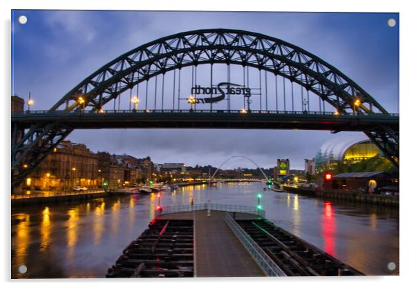 Tyne Bridge Great North Run Acrylic by Steve Smith