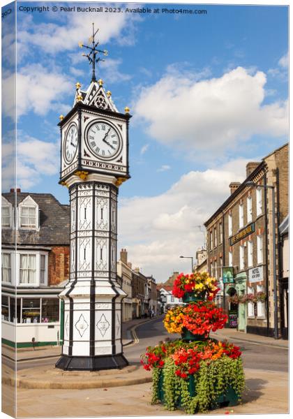 Downham Market Town Clock Norfolk Canvas Print by Pearl Bucknall