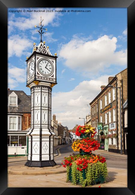Downham Market Town Clock Norfolk Framed Print by Pearl Bucknall